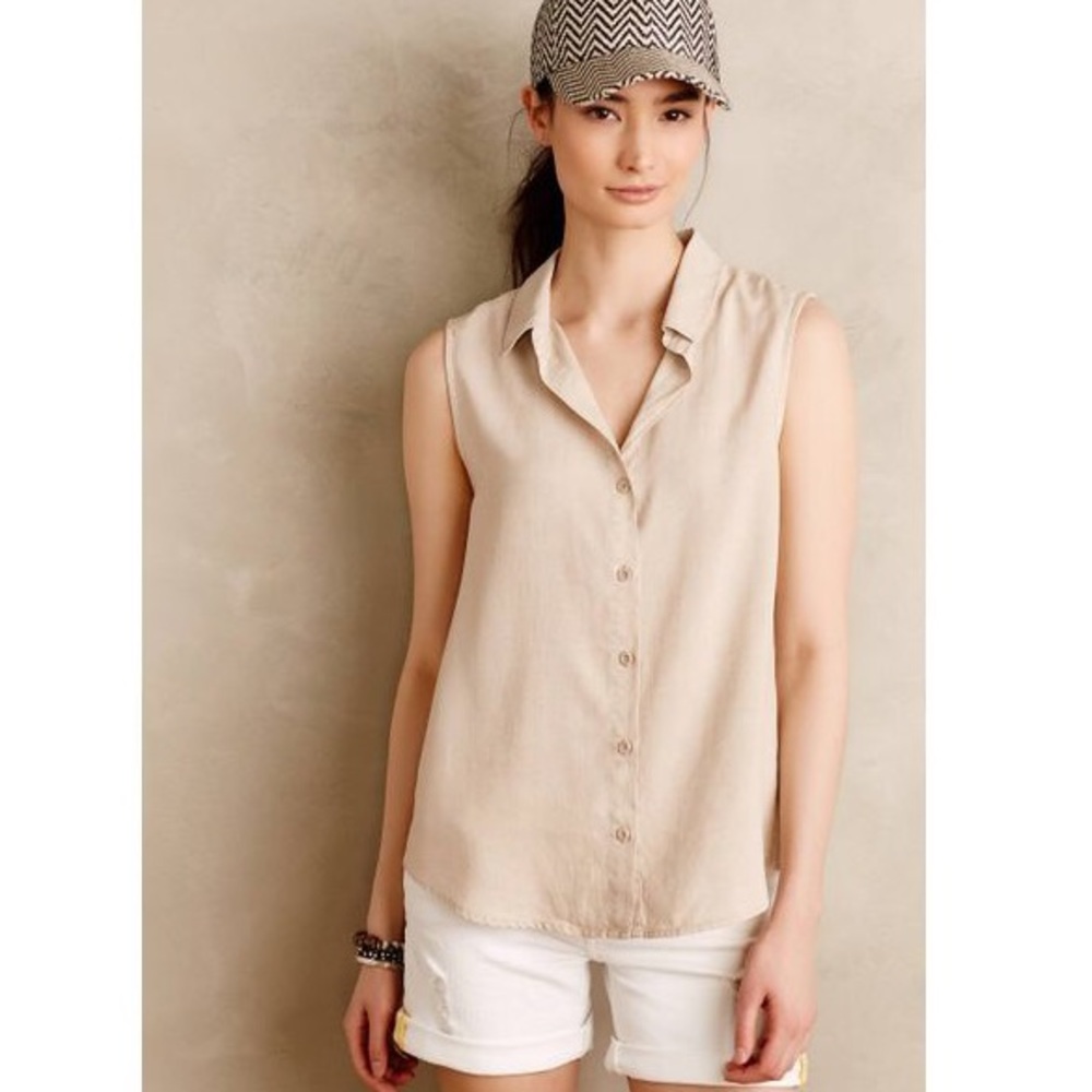 Anthropologie Cloth & Stone Sleeveless Button-Up